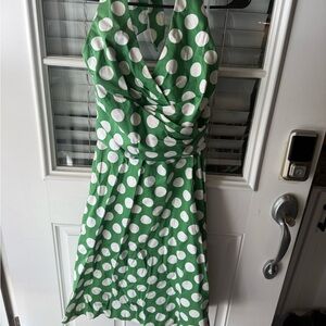Donna Ricco green and white polka dot dress size 8. Worn once.